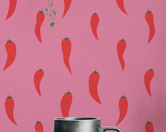 Red Hot Chili Peppers Peel and Stick Wallpaper or Non Pasted Wallpaper / Bright Removable wallpaper / Pink self-adhesive wallpaper