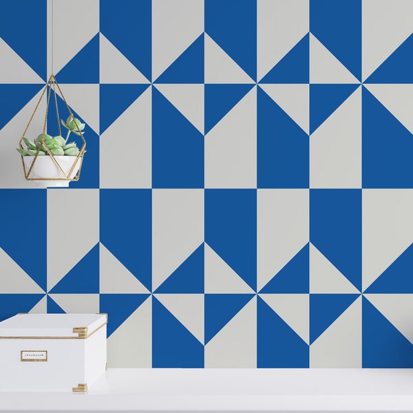 Peel and Stick Wallpaper Blue Etsy