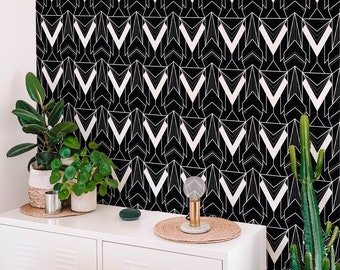 Art Deco Peel and Stick wallpaper / Bold Removable wallpaper / Glam wallpaper - Self-adhesive or Traditional