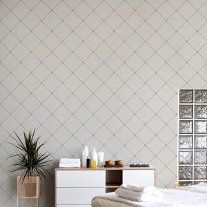 Neutral Pattern wallpaper - Peel and Stick Wallpaper or Non Pasted Wallpaper / Geometric Removable wallpaper / Gray wallpaper