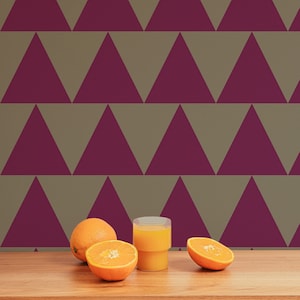 Burgundy wallpaper - Peel and Stick Wallpaper or Non Pasted Wallpaper / Geometric Removable wallpaper / Burgundy self-adhesive wallpaper