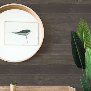 Shiplap Peel and Stick wallpaper / Faux Wood Removable wallpaper / Dark Wood wallpaper - Self-adhesive or Traditional