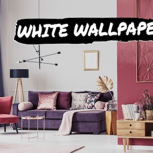 Solid white Peel and Stick wallpaper / Plain white Removable wallpaper / White wallpaper - Self-adhesive or Traditional