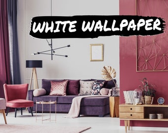 Solid white Peel and Stick wallpaper / Plain white Removable wallpaper / White wallpaper - Self-adhesive or Traditional