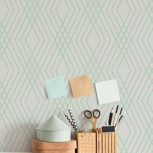 Neutral fine lines wallpaper - Peel and Stick Wallpaper or Non Pasted Wallpaper / Geometric Removable wallpaper / Beige wallpaper