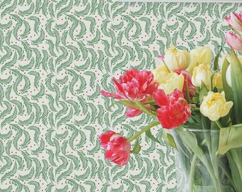 Botanical Leaf wallpaper - Peel and Stick Wallpaper or Non Pasted Wallpaper / Leaf Removable wallpaper / Green self-adhesive wallpaper