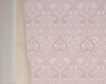 Pink Art Deco Style Wallpaper - Peel and Stick Wallpaper or Non Pasted Wallpaper / Floral Removable wallpaper / Pink self-adhesive wallpaper