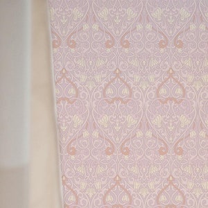 Pink Art Deco Style Wallpaper - Peel and Stick Wallpaper or Non Pasted Wallpaper / Floral Removable wallpaper / Pink self-adhesive wallpaper