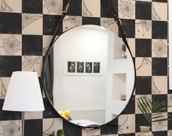 Black and White Spiderweb Wallpaper: Gothic Checkered Pattern (Non-Pasted, Pre-Pasted, Peel and Stick, Custom Sizes)