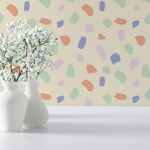 Pride Peel and Stick wallpaper / Brushstroke Removable wallpaper / Rainbow wallpaper - Self-adhesive or Traditional