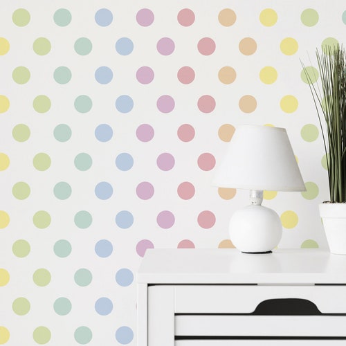 Polka Dot Peel and Stick Wallpaper / Rainbow Removable - Etsy