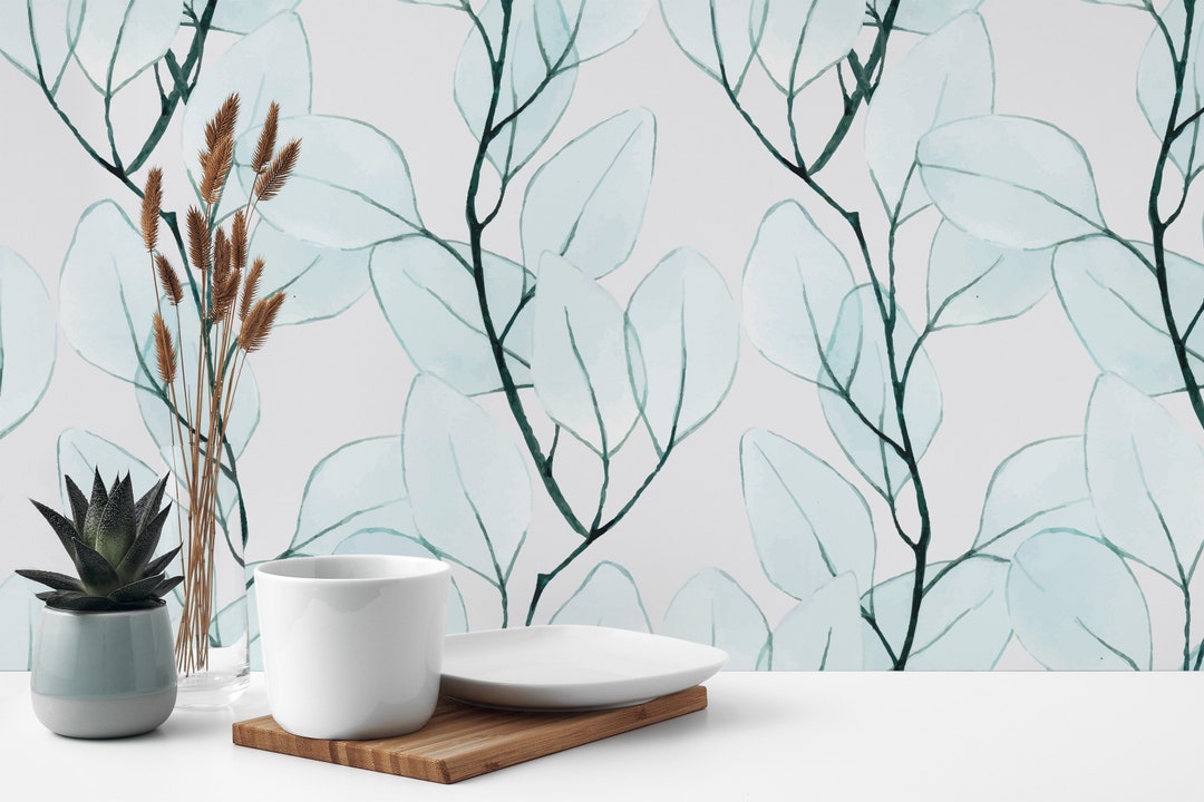 Blue Branch Wallpaper - Peel and Stick Wallpaper or Non Pasted ...