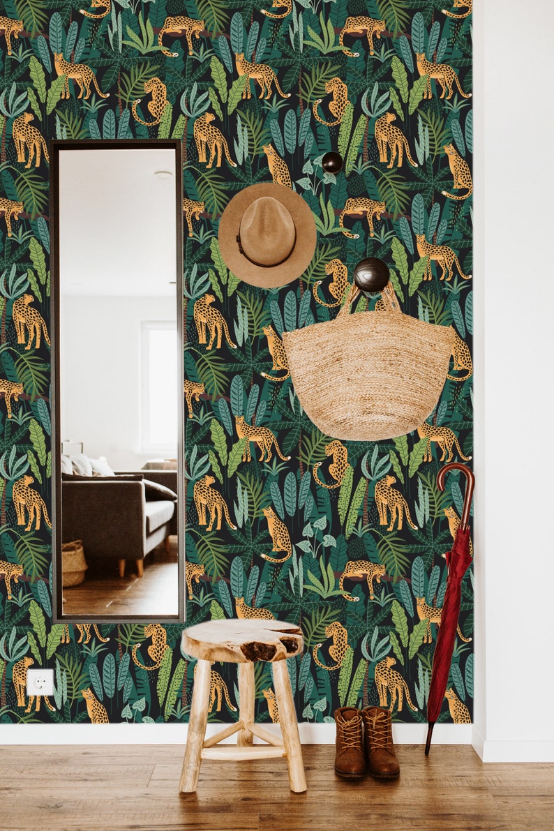Jungle Peel and Stick Wallpaper / Tropical Selfadhesive or Etsy