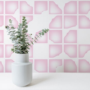 Pink Modern Abstract Removable wallpaper / Self-adhesive or Traditional wallpaper with Boho pattern / Abstract Peel and Stick wallpaper