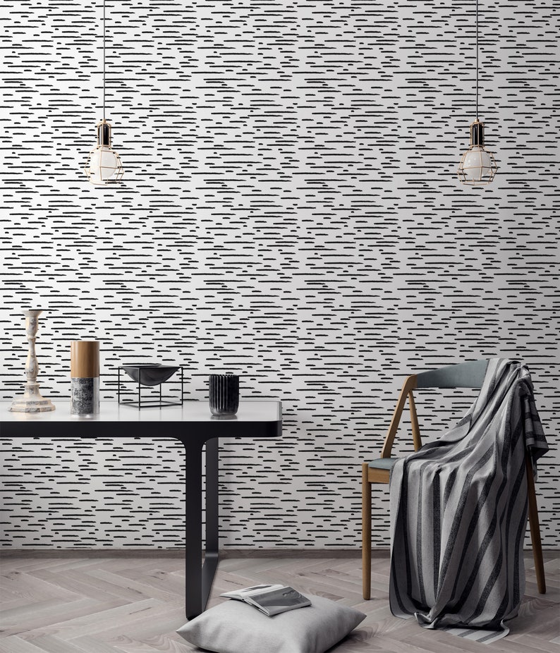 Brush Strokes Peel and Stick Wallpaper / Horizontal Stripe - Etsy