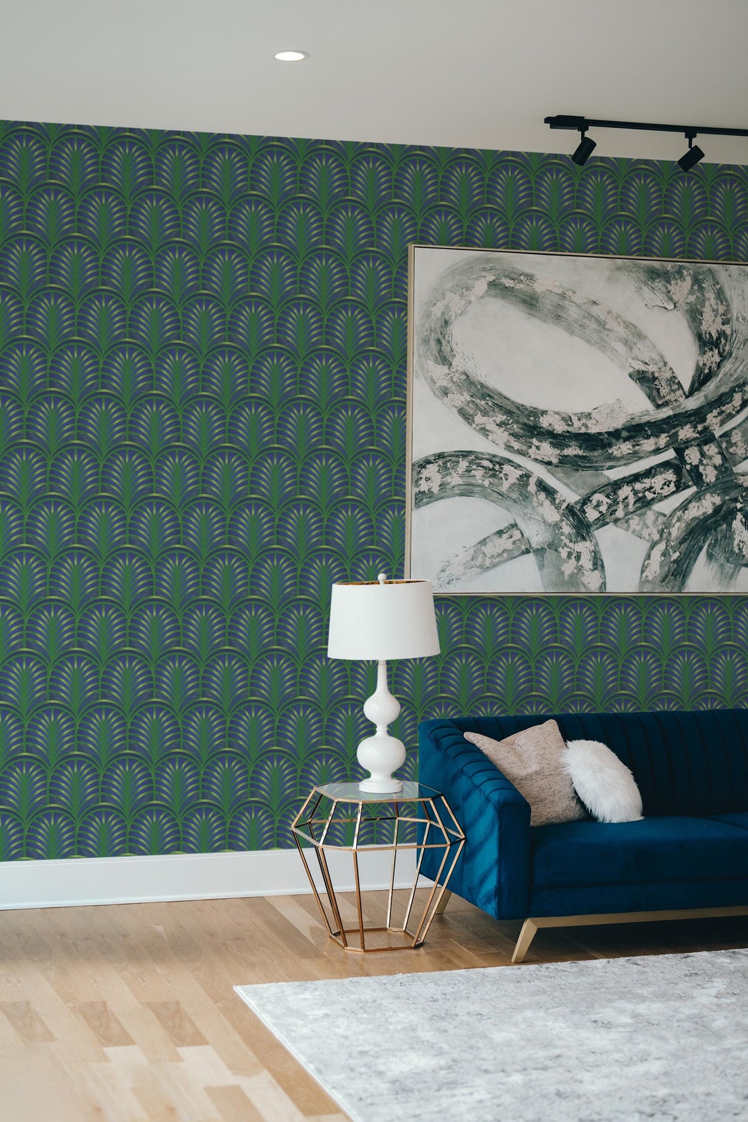 Art Deco Geometric Wallpaper - Peel and Stick Wallpaper or Non Pasted ...