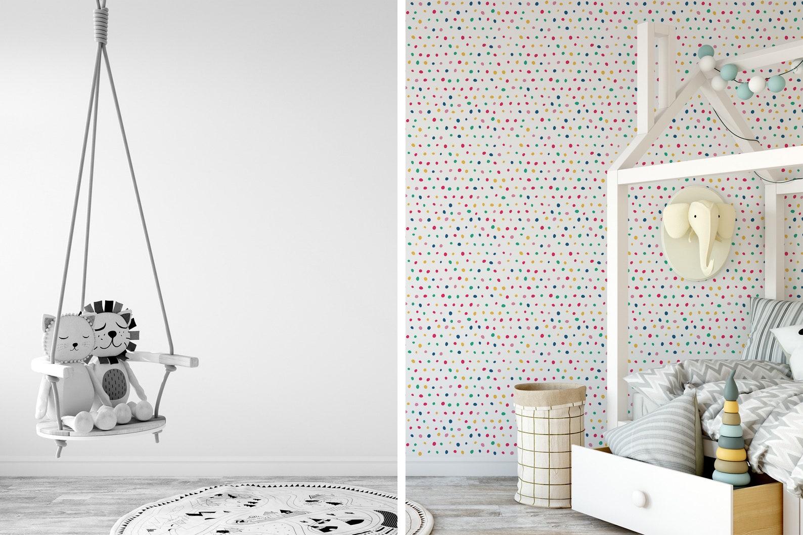 Colorful Polka Dot Removable Wallpaper / Dotted Peel and Stick Etsy
