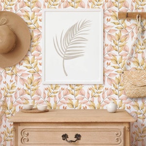 Leaf Peel and Stick wallpaper / Autumn Leaf Removable wallpaper / Colorful wallpaper - Self-adhesive or Traditional