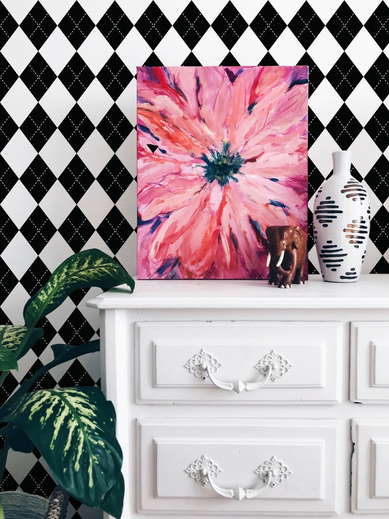 Harlequin pattern Removable wallpaper / Geometric Peel and Etsy España