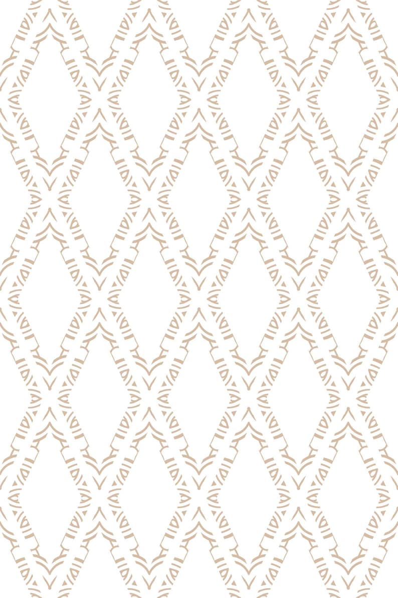 Ornamental Diamond Pattern Removable Wallpaper / Geometric Peel and ...