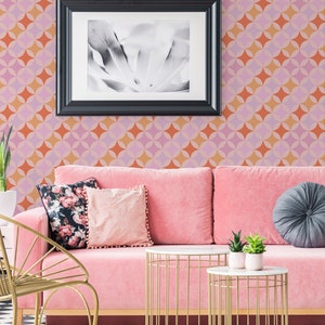 Fancy Walls Pink Geometric Peel and Stick Wallpaper