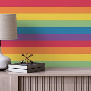 Rainbow Pride Peel and Stick wallpaper / Rainbow Removable wallpaper / Rainbow wallpaper - Self-adhesive or Traditional