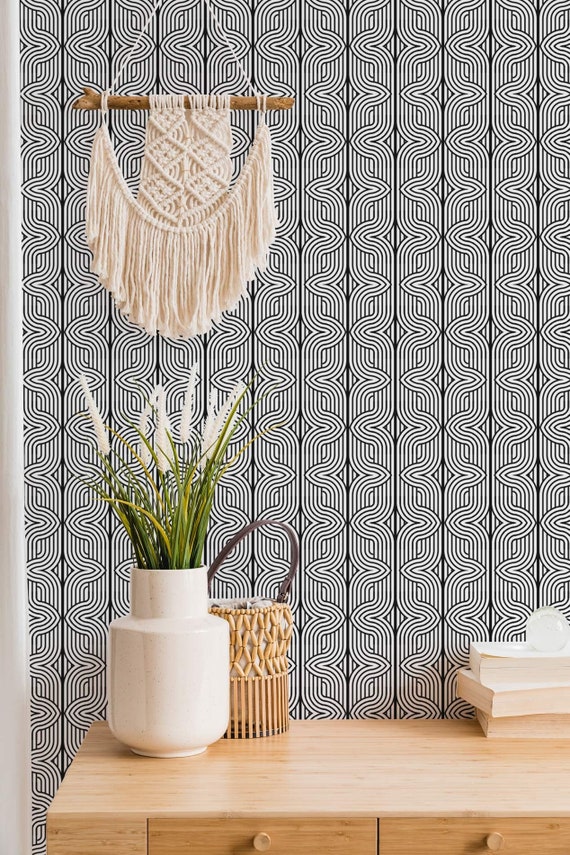 Geometric Peel and Stick Wallpaper / Elegant Removable | Etsy