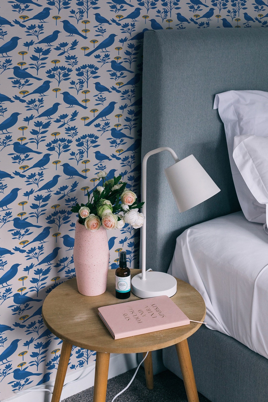 Modern Bird Wallpaper Peel and Stick Wallpaper or Non Pasted Wallpaper