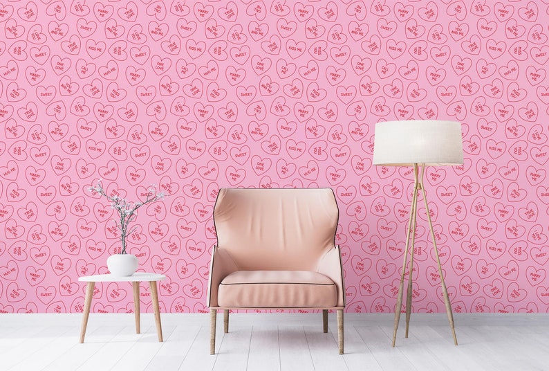 Pink Fun Peel and Stick Wallpaper, design by Fancy Walls