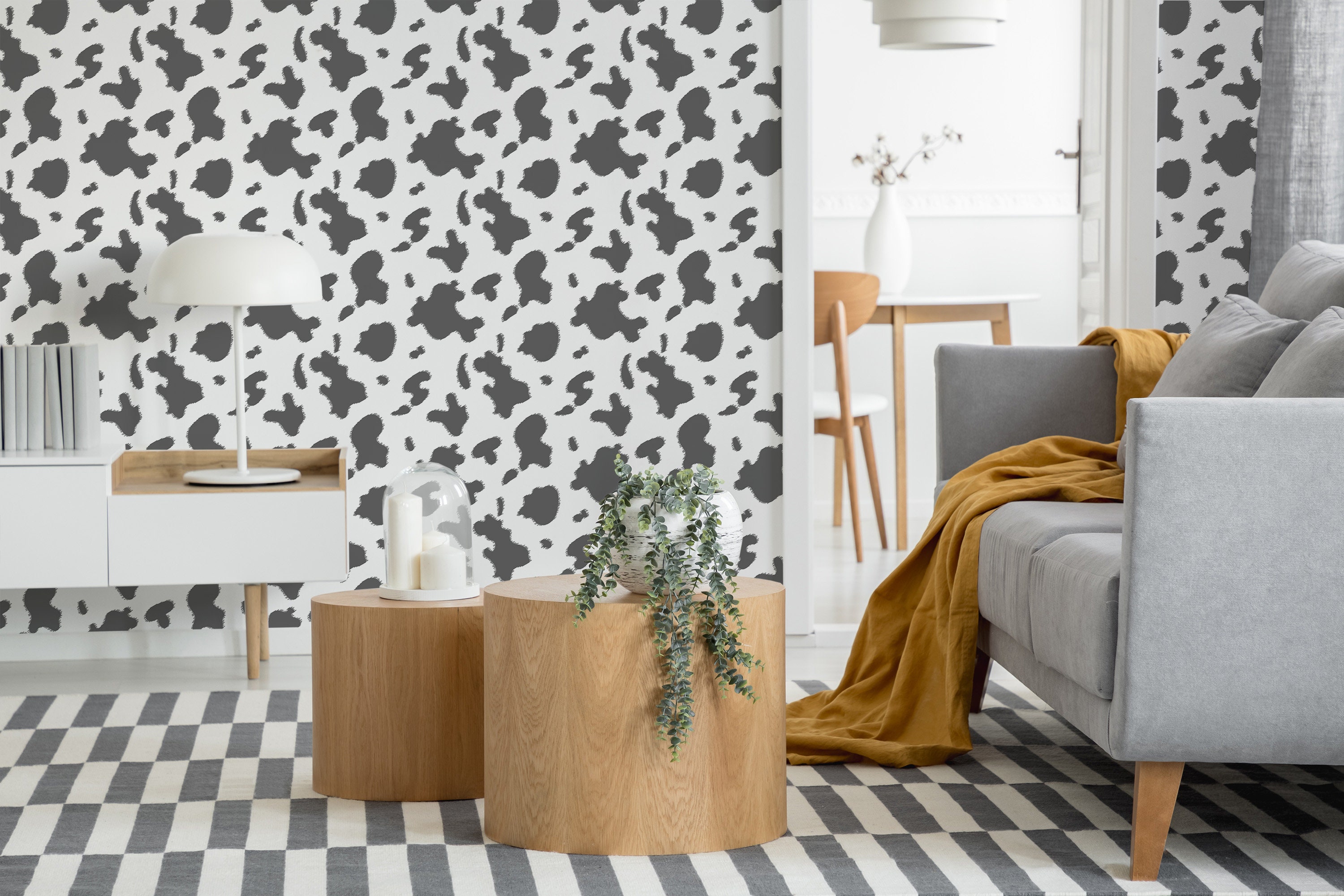 Cow Print Removable or Traditional Wallpaper – La Grand Classique