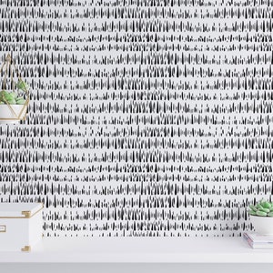 Black and white Montezuma Peel and Stick wallpaper / Abstarct Removable wallpaper / Black and white wallpaper - Self-adhesive or Traditional