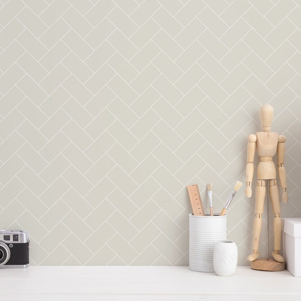 Herringbone Peel and Stick wallpaper / Tile Removable wallpaper / Herringbone wallpaper - Self-adhesive or Traditional