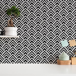 Art Deco Peel and Stick wallpaper / Geometric Removable wallpaper / Art Deco wallpaper - Self-adhesive or Traditional