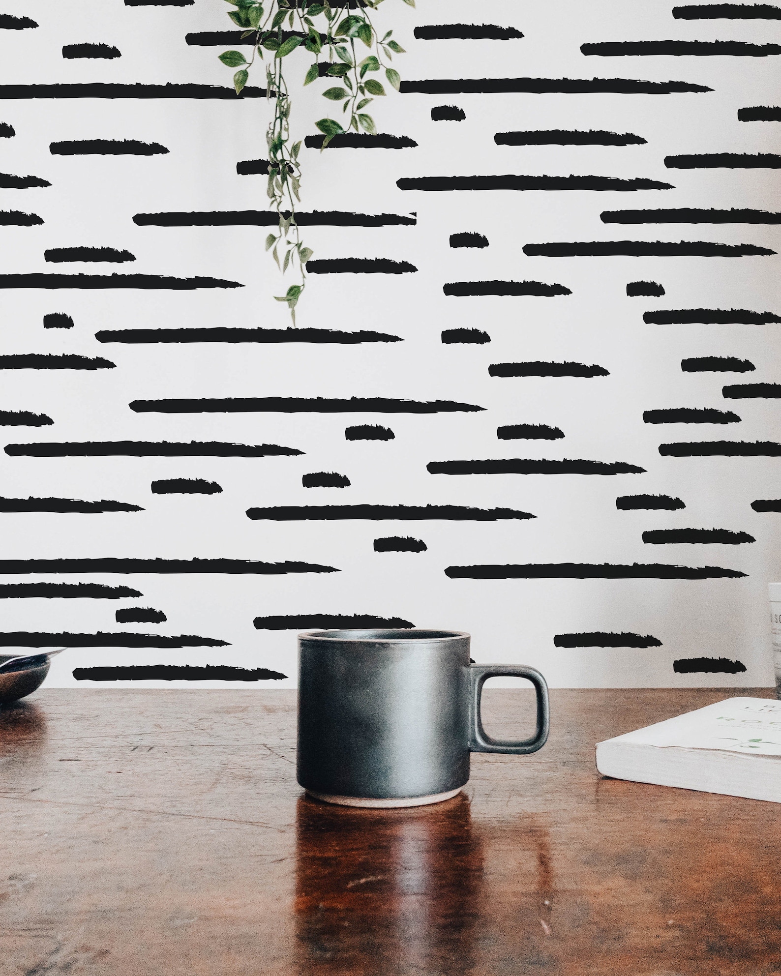 Brush Strokes Peel and Stick Wallpaper / Horizontal Stripe - Etsy