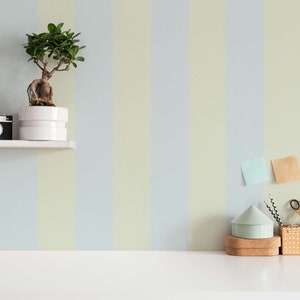 Green and blue Striped Peel and Stick wallpaper / Pastel Removable wallpaper / Green and blue wallpaper - Self-adhesive or Traditional