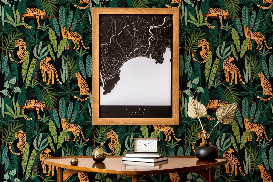 Jungle Peel and Stick Wallpaper / Tiger Removable Wallpaper / Tropical ...