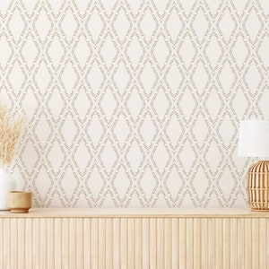 Ornamental Diamond pattern Removable wallpaper / Geometric Peel and Stick wallpaper / Minimalist wallpaper - Self-adhesive or Traditional