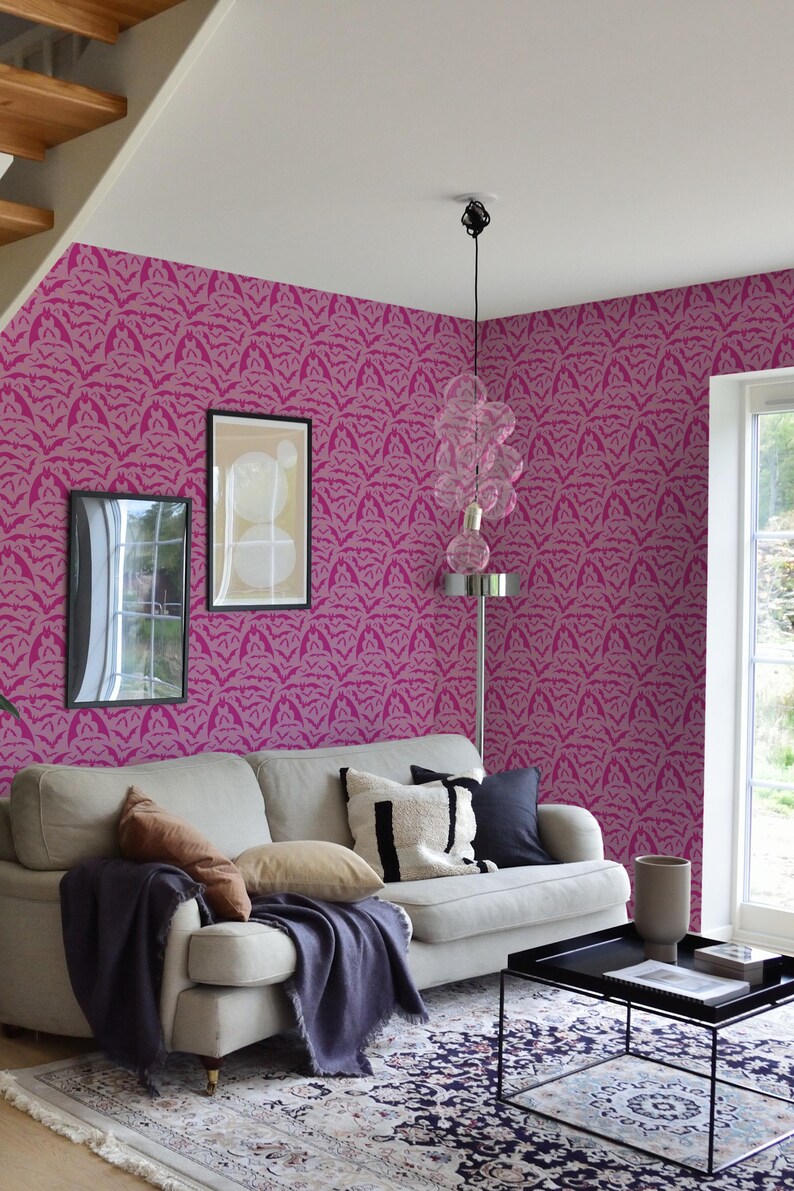 Fancy Walls Pink Halloween Peel and Stick Wallpaper