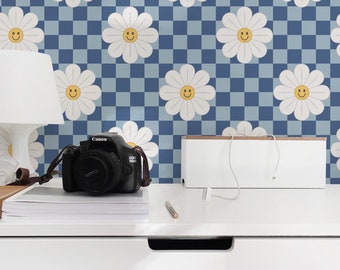 Colorful Floral Peel and Stick wallpaper / Funky Removable wallpaper / Colorful wallpaper - Self-adhesive or Traditional