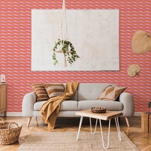 Pink Geometric Peel and Stick Wallpaper, design by Fancy Walls