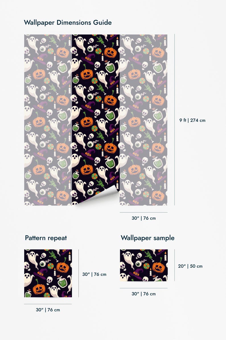 Bold Halloween wallpaper - Peel and Stick Wallpaper or Non Pasted Wallpaper / Fun Removable wallpaper / Purple self-adhesive wallpaper image 11