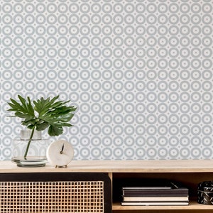 Gray Polka dots Peel and Stick wallpaper / Geometric Removable wallpaper / Polka dot wallpaper - Self-adhesive or Traditional