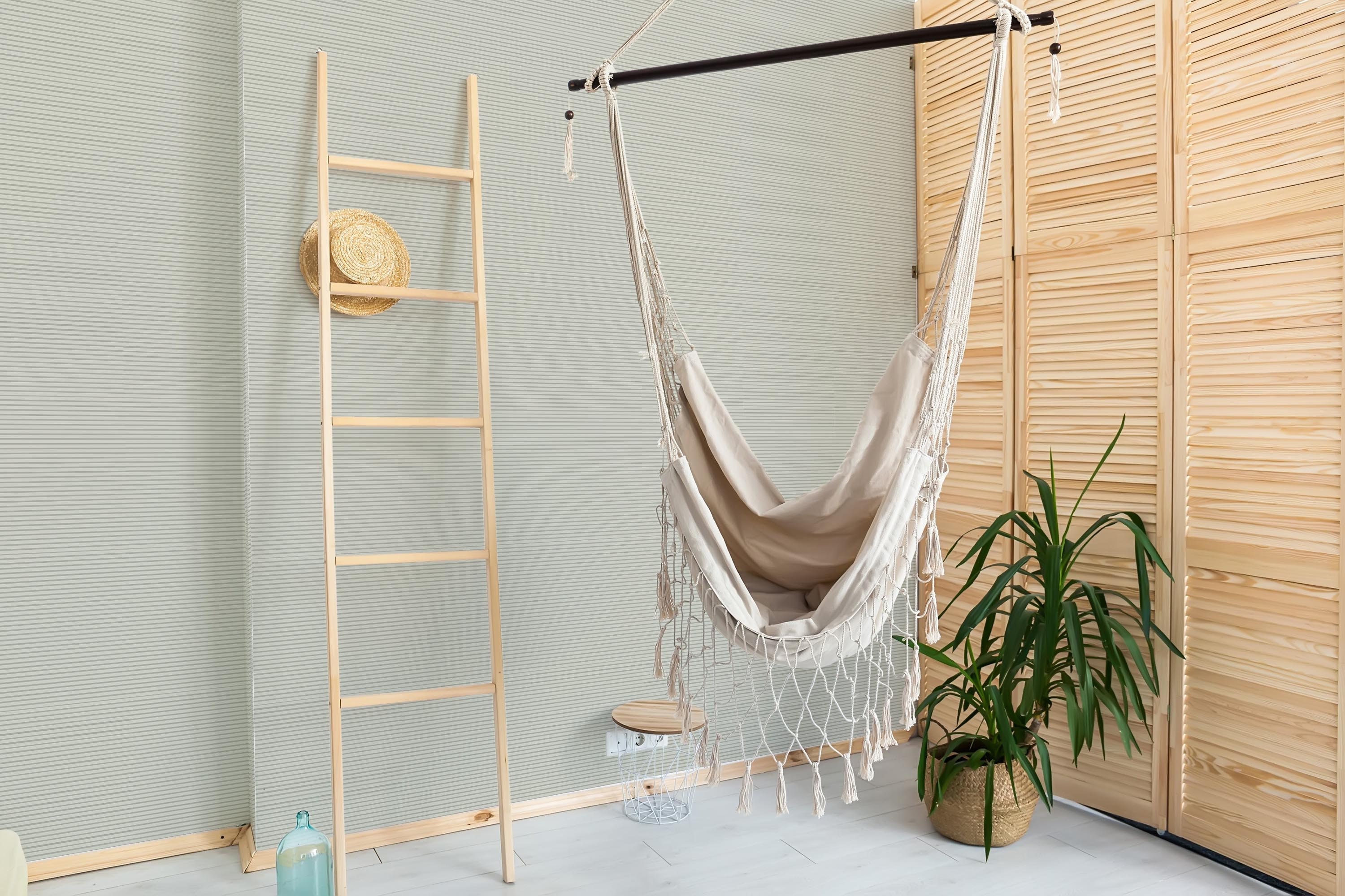 Green Striped Peel and Stick Wallpaper / Neutral Removable Etsy