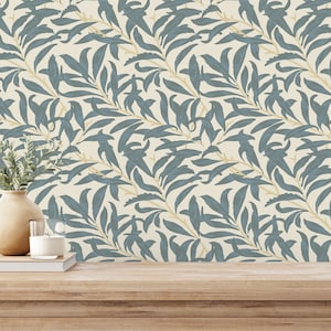 Green Leaf Peel and Stick wallpaper / Fall Removable wallpaper / Green wallpaper - Self-adhesive or Traditional