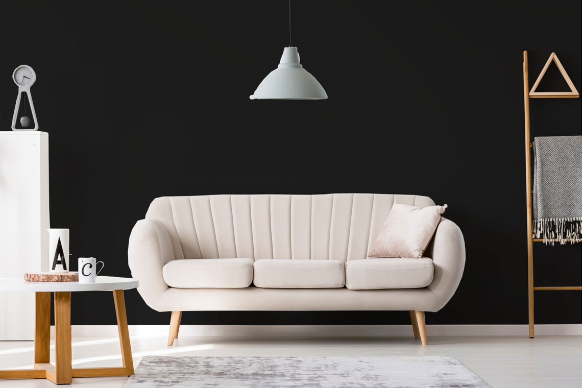 Solid black peel and stick wallpaper / Solid black removable Etsy