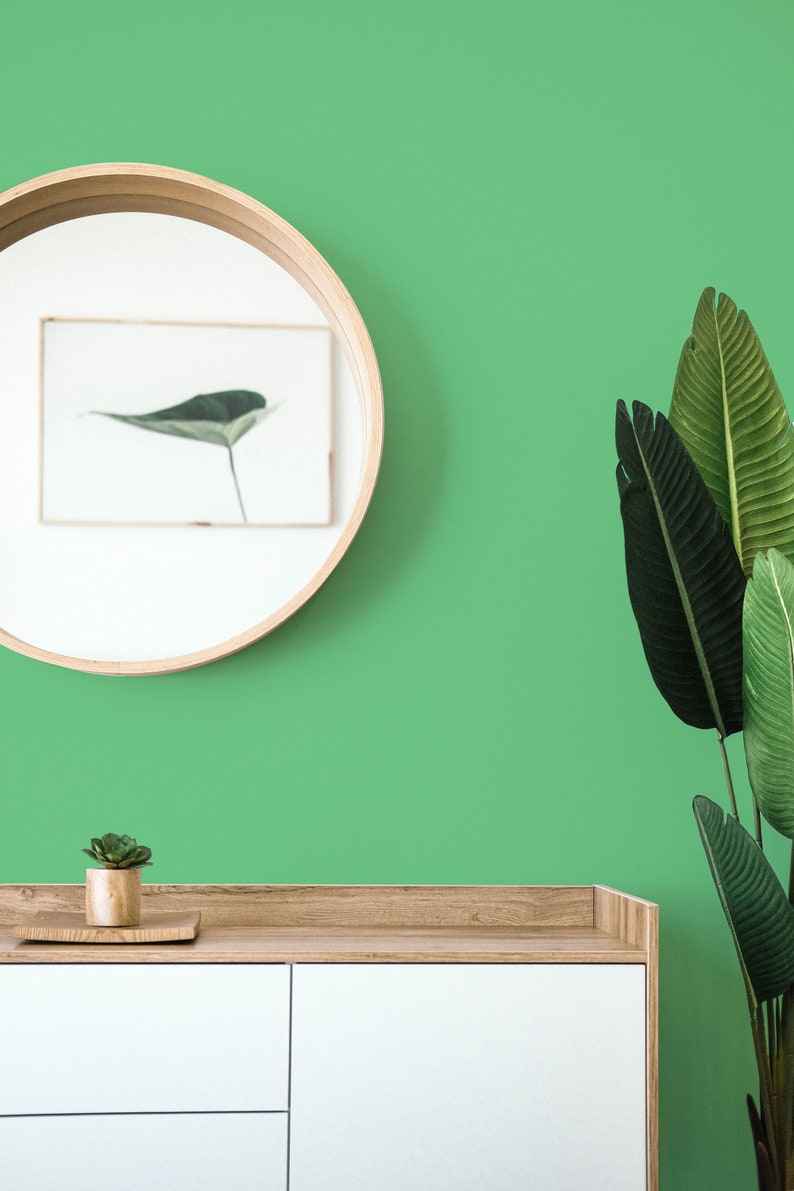 Emerald Green Peel and Stick Wallpaper / Solid Emerald Green Etsy