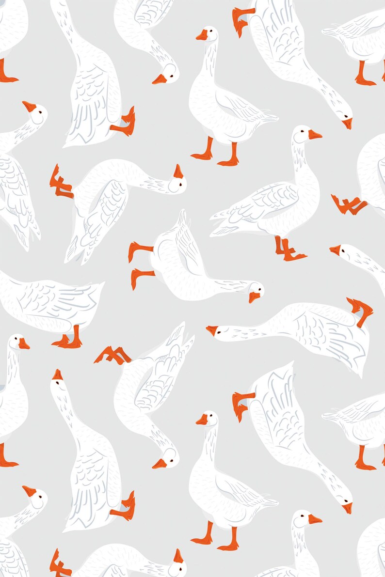 Goose Pattern Wallpaper - Peel and Stick Wallpaper or Non Pasted ...