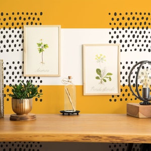 Striped Peel and Stick wallpaper / Abstract Removable wallpaper / Yellow and white wallpaper - Self-adhesive or Traditional