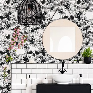 Fancy Walls Black and white Floral Peel and Stick Wallpaper