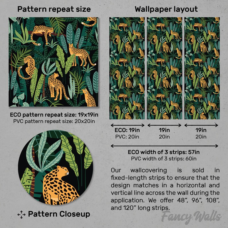 Jungle Peel and Stick Wallpaper / Tropical Selfadhesive or Etsy